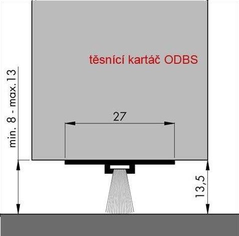 Hliníkový kartáč těsnící, na vrata a dveře, spodní těsnění na spodní část dveří a vrat Varianta: 100 cm