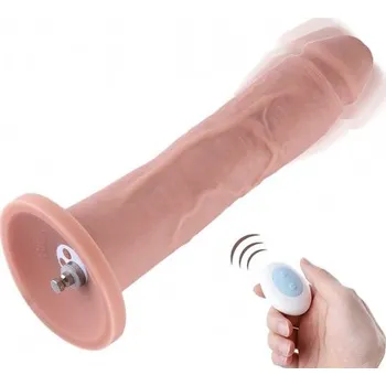 Erotický nábytek HiSmith HSA67 Slight Curved Silicone Vibrating Dildo KlicLok 10.2" Skin