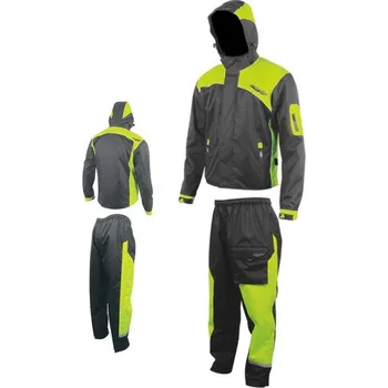 Cyklistická pláštěnka MAXX NEPROMOK DO DEŠTĚ DVOUDÍLNÝ ČERNÝ/FLUO (REFLEX) Velikost.: 4XL