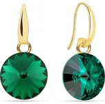 Náušnice se Swarovski Elements Candy gold KWG112212EM Emerald