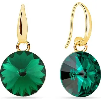 Náušnice Náušnice se Swarovski Elements Candy gold KWG112212EM Emerald