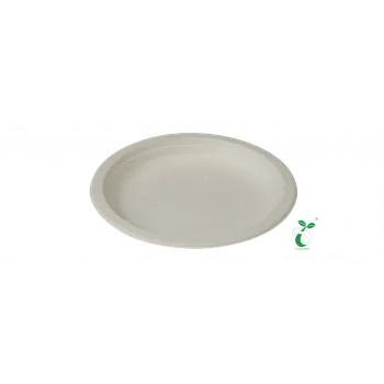 Jednorázové nádobí Talíře | kulaté | 18 cm | Kompostovatelné | Z cukrové třtiny Balení: 50 Ks