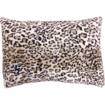 Dekorativní polštářek Bílo hnědý obdélníkový polštář Leopard - 40*60*15cm