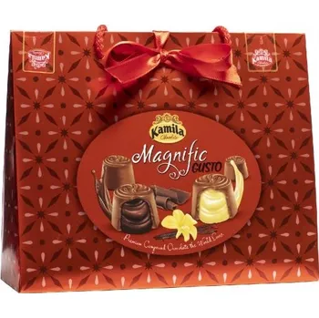 Čokoláda Bonboniéra KAMILA 250g Magnifique - taška (kabelka) ČERVENÁ (Special Milky Chocolate / Kamila Chocolates)