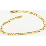 Zlatý náramek figaro 21 cm ZLNA962F + DÁREK ZDARMA