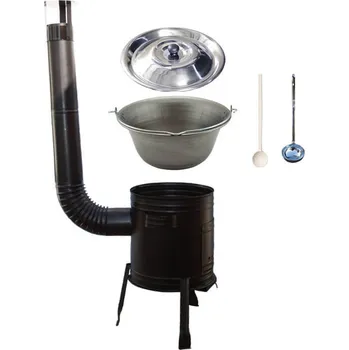 Kempingové nádobí Železný kotlík 30 L (0,75 mm) + kovová kotlina 45 cm PARTY (KOV)