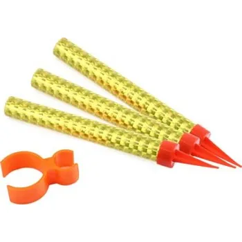 Dortová svíčka fontána párty zlatá 12cm s držákem na láhev,3ks v sáčku