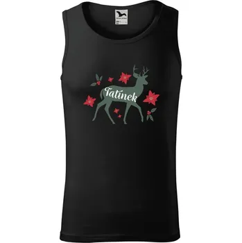 Pánské tílko Pánské vánoční tílko Jelen s květinami - tatínek