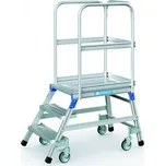 Zarges Hliníkový pojízdný žebřík s plošinou