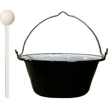 Kempingové nádobí Smaltovaný kotlík 10 L + vařečka