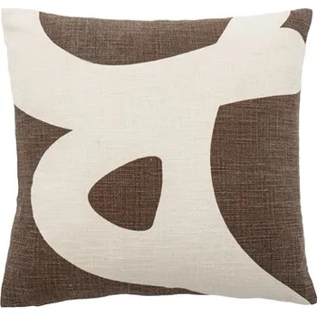Polštář Bavlněný polštář hnědý s abstraktním vzorem