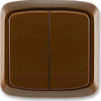 vypínač a zásuvka Vypinač ABB Tango dvojitý komplet č.5B 6+6 hnědý