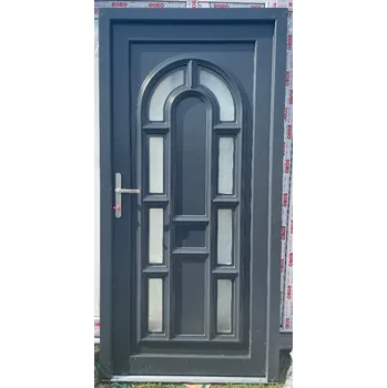 Vchodové dveře SOFT vchodové plastové jednokřídlé dveře Barbados antracit/bílá98x200 cm (jednokřídlé plastové dveře 98x200 cm)