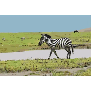 Malování podle čísel - Serengeti národní park 2 Velikost: 40x60cm, Rámování: Pouze srolované plátno