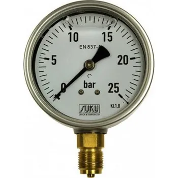 Ventil SUKU manometr Glycerinový typ 7781 D 100 0 - 4 bar G1/2"