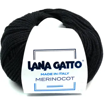 Příze Lana Gatto pletací příze vlna merino bavlna MERINOCOT černá