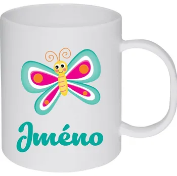 Hrnek 330 ml - plastový Motýlek se jménem
