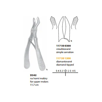 Kleště Medin Kleště extrakční D342 dětské na horní moláry 11.7cm