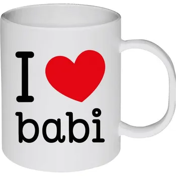 Hrnek 330 ml - plastový I love babi
