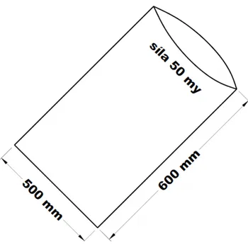 PE sáček průhledný - 500 x 600 mm/ 0,05