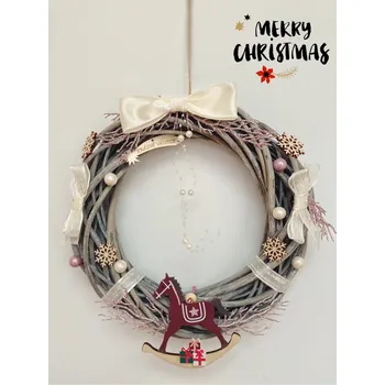 Vánoční dekorace BRIMOON Vánoční věnec houpací koník