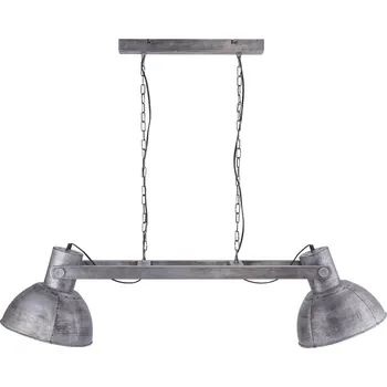 Leuchten Direkt 11483-77 SAMIA- Industriální kovový lustr 2 x E27, šířka 122cm (Závěsné dvouramenné průmyslové svítidlo na řetězu)