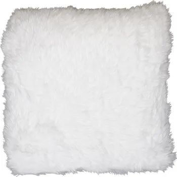 Dekorativní polštářek Bílý chlupatý polštář - 45*45*15cm