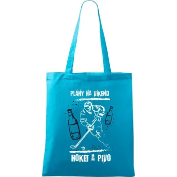 Látková taška Plány na víkend - hokej a pivo