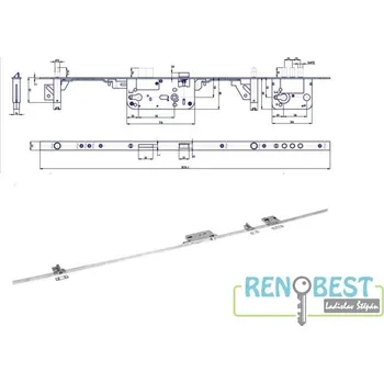 zadlabací zámek HOBES Zámek zadlabací K 125, zádlab 80 mm Varianty: PP protipožární