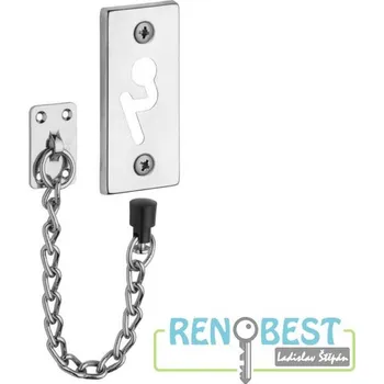 Dveřní kování Štít 85 s řetízkem ROSTEX Provedení: pravé, Povrchová úprava: chrom nerez