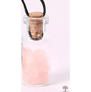 Přívěsek Magieprirody.cz Lahvička s Růženínem - přívěsek na řemínku z kůže