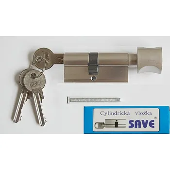 Vložka do dveří Vložka cylindrická SAVE s knoflíkem 30+35 Ni Rozměr: 30+35mm