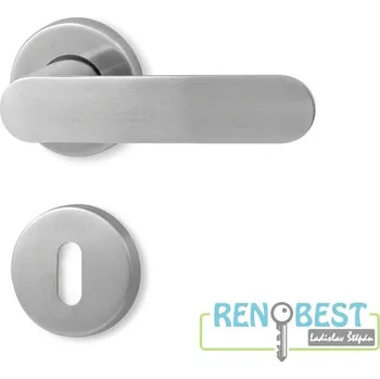 Dveřní kování HOLAR Dveřní kování METAL EXTRA ME 04 s kulatou rozetou Provedení: pro klíč - BB, Povrchová úprava: nerez mat