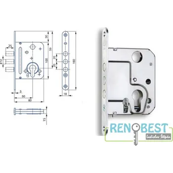 zadlabací zámek HOBES Zámek zadlabací 2834 Varianty: C čelo 18 mm