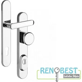 Dveřní kování ROSTEX Bezpečnostní kování RX 1-40 EXCLUSIVE Rozteč: 72 mm, Provedení: klika/knoflík, Povrchová úprava: chrom - nerez