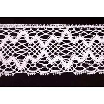 Krajka Krajka bavlněná 75127 paličkovaná šíře 120mm bílá (10m/bal.)