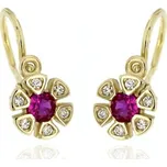 Zlatnictví U Kostela Zlaté dětské náušnice červené kytičky 817žč 549196700