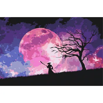 Malování podle čísel - Samuraj Velikost: 40x60cm, Rámování: Pouze srolované plátno