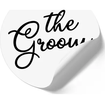 Samolepící dekorace Samolepka - kruh The Groom - nápis