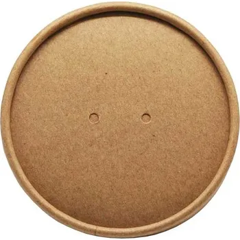 Jednorázové nádobí Víčko papírové na kelímek papírový hnědý 450 ml / 25 ks