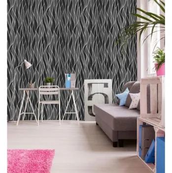 Tapeta DIMEX | Vliesová tapeta na zeď Dimex Line WP-013-02 | 0,75 x 10 m | šedá, černá + Vliesová tapeta na zeď Dimex Line WP01303 v rozměru 0,75 x 10 m