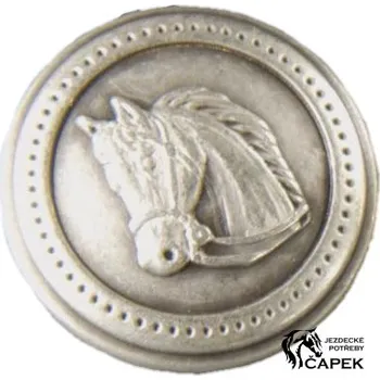 Jezdecké sako Knoflíky Busse -HORSE HEAD- - Stříbrná - Velký (2 cm)