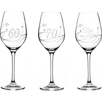 Sklenice Bohemia Crystal Sklenice na víno - výročka - Swarovski, Preciosa Věk: 50 360 ml 1 