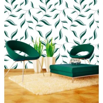 Tapeta DIMEX | Vliesová tapeta na zeď Dimex Line WP-024-04 | 0,75 x 10 m | zelená, bílá + Vliesová tapeta na zeď Dimex Line WP02501 v rozměru 0,75 x 10 m