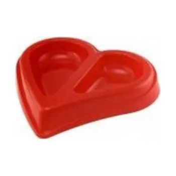 Miska pro psa Miska plastová dvojité srdce pro kočku i psa 0,45l SP