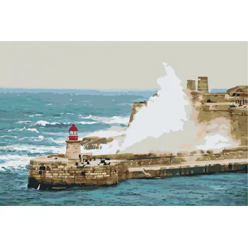 Malování podle čísel - Valletta, Malta 2 Velikost: 40x60cm, Rámování: Pouze srolované plátno