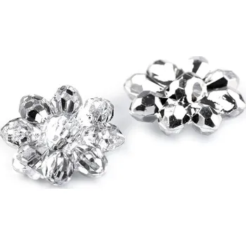 Knoflík Knoflík plastový broušený květ 15mm (Knoflík plastový broušený květ 15mm)