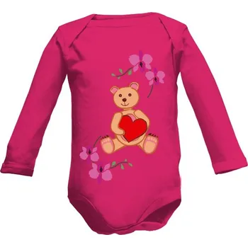 Kojenecký body Dětské body Long s potiskem Holčičí body s medvídkem dětské