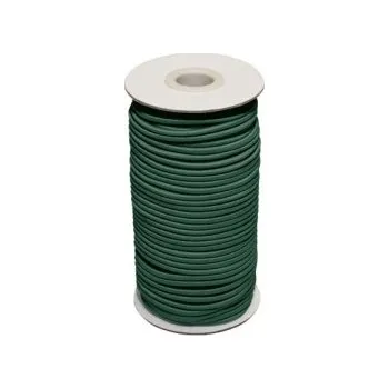 Textilie Guma, pruženka kulatá kloboučnická tmavě zelená 2mm, metráž