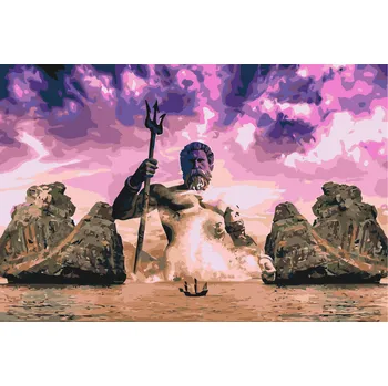 Malování podle čísel - Poseidon 2 Velikost: 40x60cm, Rámování: Pouze srolované plátno